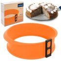 TORTOWNICA ROZPINANA SILIKONOWA OKRĄGŁA ZE SZKLANYM DNEM POMARAŃCZOWA SILLINIE 23.5CM ORION 151752