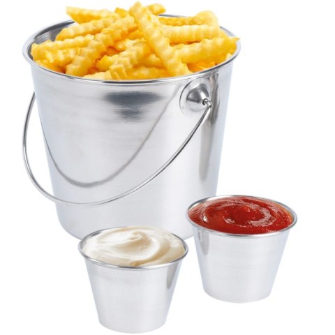 WIADERKO NA FRYTKI I MISECZKI NA SOSY STALOWE DO SERWOWANIA 3-ELE EXCELLENT HOUSEWARE 110708