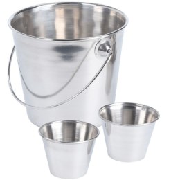 WIADERKO NA FRYTKI I MISECZKI NA SOSY STALOWE DO SERWOWANIA 3-ELE EXCELLENT HOUSEWARE 110708