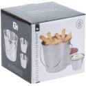 WIADERKO NA FRYTKI I MISECZKI NA SOSY STALOWE DO SERWOWANIA 3-ELE EXCELLENT HOUSEWARE 110708