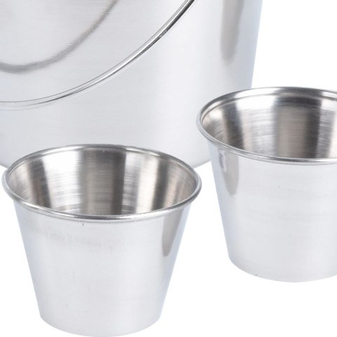 WIADERKO NA FRYTKI I MISECZKI NA SOSY STALOWE DO SERWOWANIA 3-ELE EXCELLENT HOUSEWARE 110708