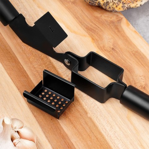 WYCISKACZ DO CZOSNKU STALOWY CZARNY PRASKA WYCISKARKA 19CM EXCELLENT HOUSEWARE 259739