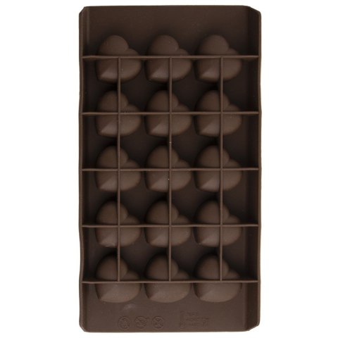 FOREMKA DO PRALIN PRALINEK NA PRALINY PRALINKI FORMA SILIKONOWA BRĄZOWA SILLINIE SERCE ORION 151744