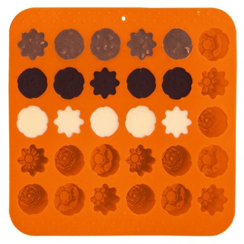 FOREMKA DO PRALIN PRALINEK NA PRALINY PRALINKI FORMA SILIKONOWA POMARAŃCZOWA SILLINIE ORION 151737