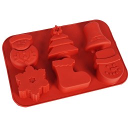 FORMA DO CIASTEK SILIKONOWA CZERWONA ŚWIĄTECZNA LA CUCINA 259111