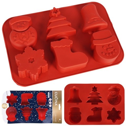 FORMA DO CIASTEK SILIKONOWA CZERWONA ŚWIĄTECZNA LA CUCINA 259111