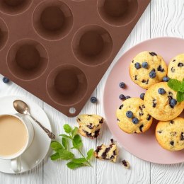 FORMA DO PIECZENIA 20 MINI MUFFINEK BABECZEK BABECZKI SILIKONOWA BRĄZOWA SILLINIE ORION 151763