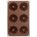 FORMA DO PIECZENIA 6 BABECZEK DONUTÓW SILIKONOWA BRĄZOWA SILLINIE ORION 151787