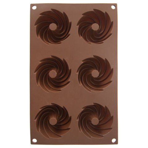 FORMA DO PIECZENIA 6 BABECZEK DONUTÓW SILIKONOWA BRĄZOWA SILLINIE ORION 151787