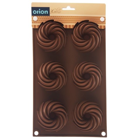 FORMA DO PIECZENIA 6 BABECZEK DONUTÓW SILIKONOWA BRĄZOWA SILLINIE ORION 151787