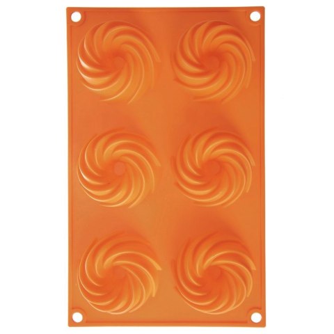 FORMA DO PIECZENIA 6 BABECZEK DONUTÓW SILIKONOWA POMARAŃCZOWA SILLINIE ORION 151788