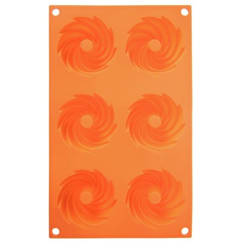 FORMA DO PIECZENIA 6 BABECZEK DONUTÓW SILIKONOWA POMARAŃCZOWA SILLINIE ORION 151788