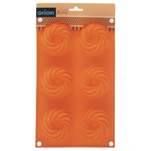 FORMA DO PIECZENIA 6 BABECZEK DONUTÓW SILIKONOWA POMARAŃCZOWA SILLINIE ORION 151788