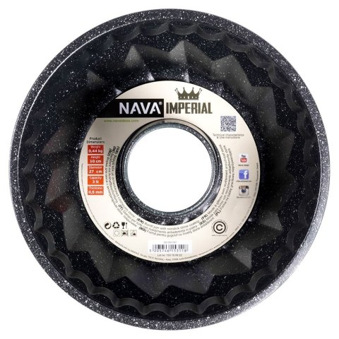 FORMA DO PIECZENIA BABKI GRANITOWA OKRĄGŁA 26.5CM Z KOMINEM IMPERIAL NAVA 10-103-157
