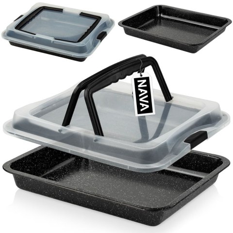 FORMA DO PIECZENIA CIASTA GRANITOWA Z POKRYWKĄ NATURE 40X32.5X5CM NAVA 10-103-151