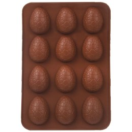 FORMA DO PIECZENIA CIASTEK I PRALIN PRALINEK SILIKONOWA BRĄZOWA JAJKO SILLINIE ORION 151765
