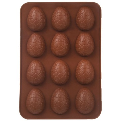 FORMA DO PIECZENIA CIASTEK I PRALIN PRALINEK SILIKONOWA BRĄZOWA JAJKO SILLINIE ORION 151765