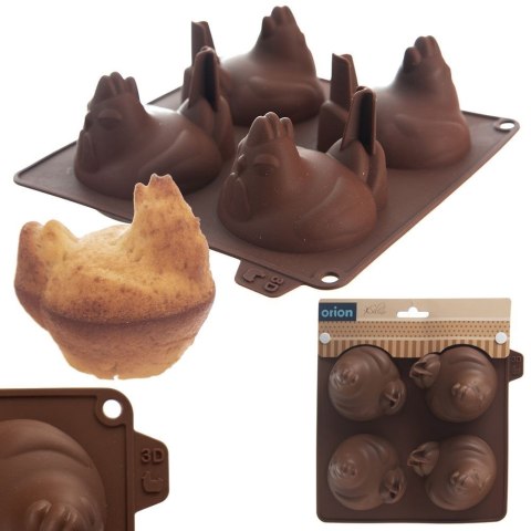 FORMA DO PIECZENIA CIASTEK I PRALIN PRALINEK SILIKONOWA BRĄZOWA KURKA SILLINIE ORION 151782