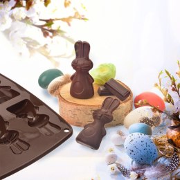 FORMA DO PIECZENIA CIASTEK I PRALIN SILIKONOWA BRĄZOWA ZAJĄCZEK SILLINIE ORION 151784