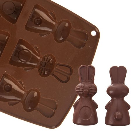 FORMA DO PIECZENIA CIASTEK I PRALIN SILIKONOWA BRĄZOWA ZAJĄCZEK SILLINIE ORION 151784