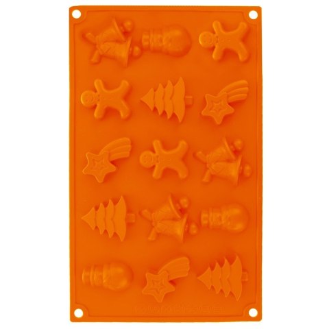 FORMA DO PIECZENIA MINI CIASTEK SILIKONOWA BRĄZOWA ŚWIĄTECZNA MIX SILLINIE ORION 151754