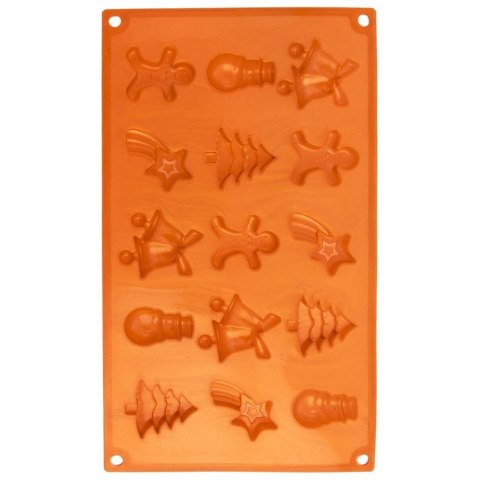 FORMA DO PIECZENIA MINI CIASTEK SILIKONOWA BRĄZOWA ŚWIĄTECZNA MIX SILLINIE ORION 151754