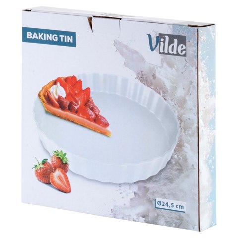 FORMA DO PIECZENIA TARTY CIASTA CERAMICZNA BIAŁA 24.5CM VILDE 279004