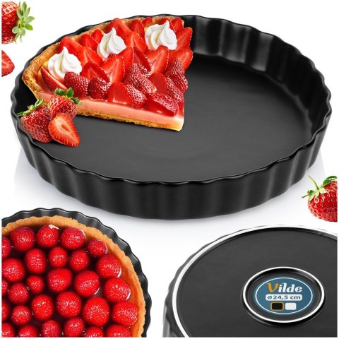 FORMA DO PIECZENIA TARTY CIASTA CERAMICZNA CZARNA 24.5CM VILDE 279003