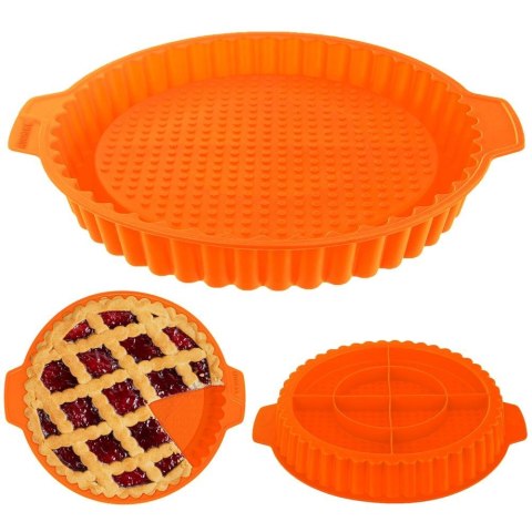 FORMA DO PIECZENIA TARTY CIASTA SILIKONOWA BRĄZOWA OKRĄGŁA 27CM SILLINIE ORION 151779