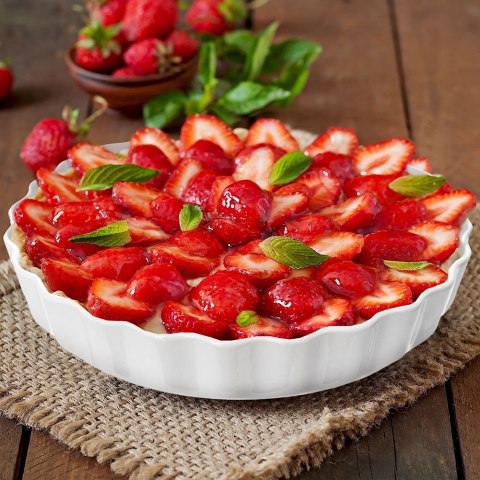 FORMA DO PIECZENIA TARTY PORCELANOWA BIAŁA OKRĄGŁA 25.5CM ORION 151786