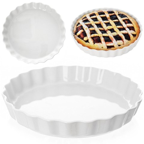 FORMA DO PIECZENIA TARTY PORCELANOWA BIAŁA OKRĄGŁA 25.5CM ORION 151786