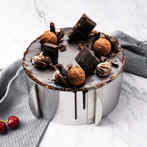 FORMA DO PIECZENIA TORTU OBRĘCZ OKRĄGŁA REGULOWANA STALOWA 16-30CM ORION 151780