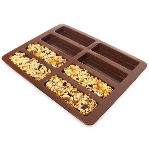 FORMA FOREMKA DO BATONÓW MUSLI SILIKONOWA BRĄZOWA SILLINIE 22X16.5X1.5CM ORION 151793