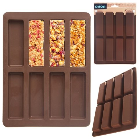 FORMA FOREMKA DO BATONÓW MUSLI SILIKONOWA BRĄZOWA SILLINIE 22X16.5X1.5CM ORION 151793