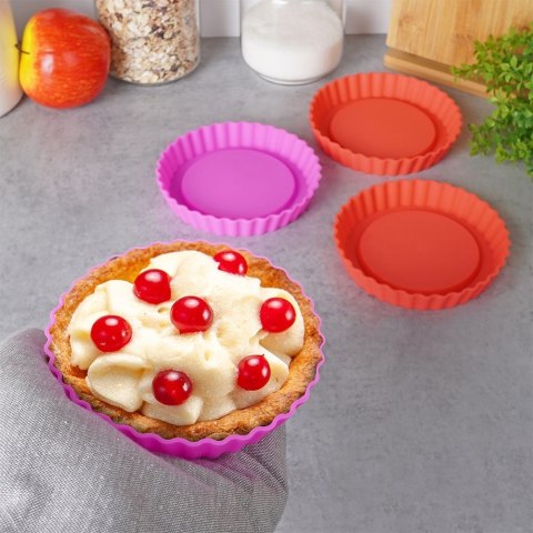 FORMY FOREMKI DO PIECZENIA TARTY CIASTA FORMA SILIKONOWA OKRĄGŁA 12CM 4 SZTUKI ALPINA 259259