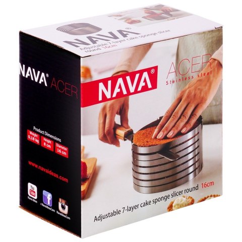 OBRĘCZ DO KROJENIA BISZKOPTU REGULOWANA STALOWA 7-WARSTWOWA ACER 16-20CM NAVA 10-100-003