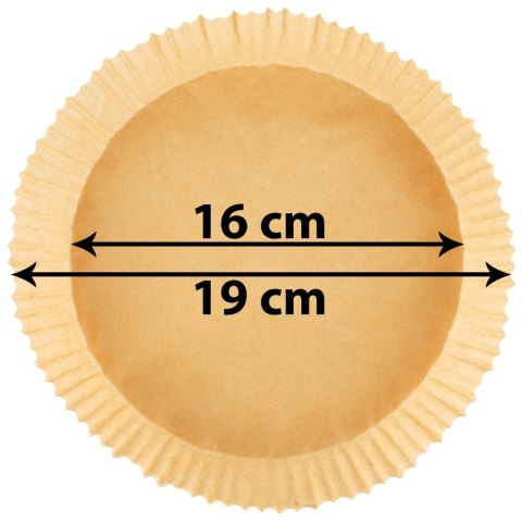 WKŁAD DO FRYTKOWNICY BEZTŁUSZCZOWEJ AIR FRYER PAPIEROWY 16CM 50 SZTUK MONDEX 279915