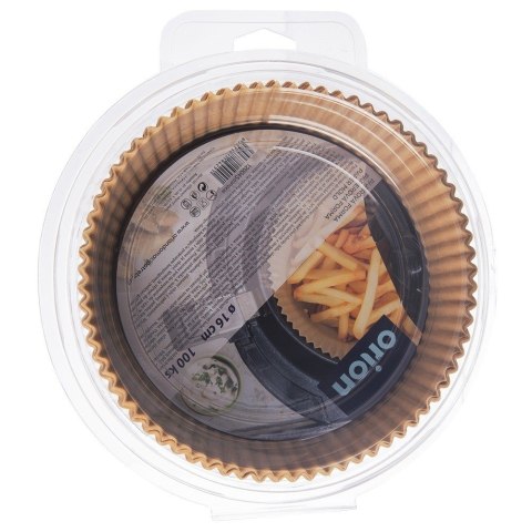 WKŁADY PAPIEROWE DO FRYTKOWNICY BEZTŁUSZCZOWEJ PAPIER 16CM 100 SZT ORION 120045