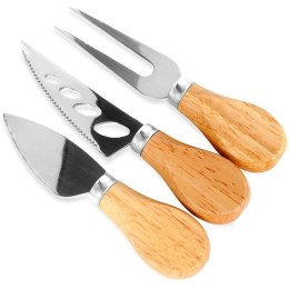 Zestaw noży do sera 3-ele Nożyki do sera stalowe nóż nożyk noże komplet EXCELLENT HOUSEWARE 139205
