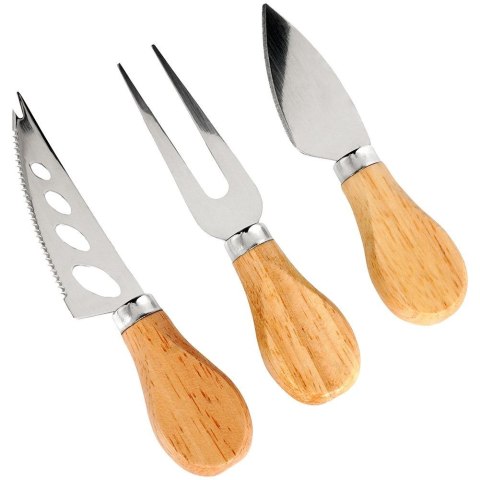 Zestaw noży do sera 3-ele Nożyki do sera stalowe nóż nożyk noże komplet EXCELLENT HOUSEWARE 139205