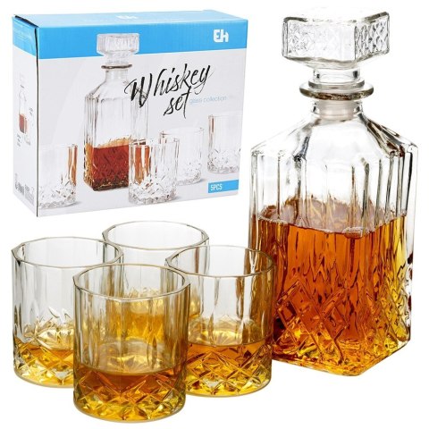 Karafka i szklanki do whisky nalewki na alkohol 900ml zestaw 5-ele EXCELLENT HOUSEWARE 123014