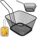 Koszyk na frytki do serwowania frytek metalowy czarny 14x12x7cm HIT 139276
