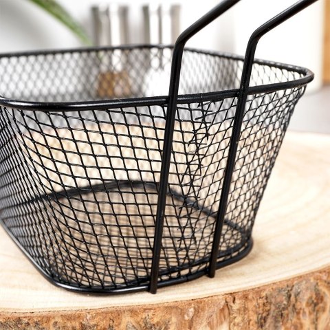 Koszyk na frytki do serwowania frytek metalowy czarny 14x12x7cm HIT 139276