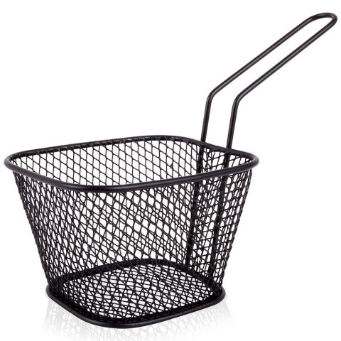 Koszyk na frytki do serwowania frytek metalowy czarny 20x8.5x12.5cm HIT 139249