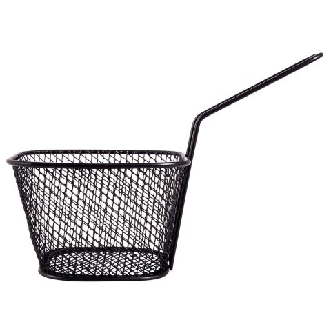 Koszyk na frytki do serwowania frytek metalowy czarny 20x8.5x12.5cm HIT 139249