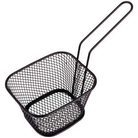 Koszyk na frytki do serwowania frytek metalowy czarny 20x8.5x12.5cm HIT 139249