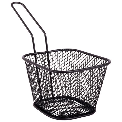 Koszyk na frytki do serwowania frytek metalowy czarny 20x8.5x12.5cm HIT 139249