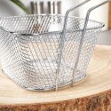 Koszyk na frytki do serwowania frytek metalowy srebrny 14x12x7cm HIT 139274