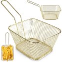 Koszyk na frytki do serwowania frytek metalowy złoty 14x12x7cm HIT 139275