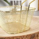 Koszyk na frytki do serwowania frytek metalowy złoty 14x12x7cm HIT 139275